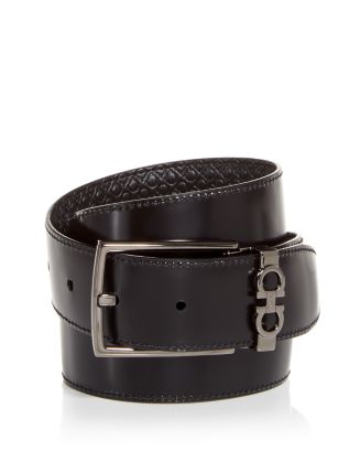 ベルト Salvatore Ferragamo Reversible Embossed Blue Leather Belt NEW Salvatore Ferragamo Black Blue Reversable Leather Belt