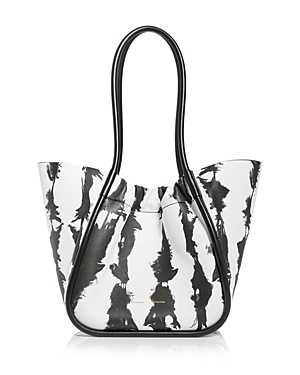 Proenza Schouler Extra Large Ruched Tie-dye Tote Bag In Optic White