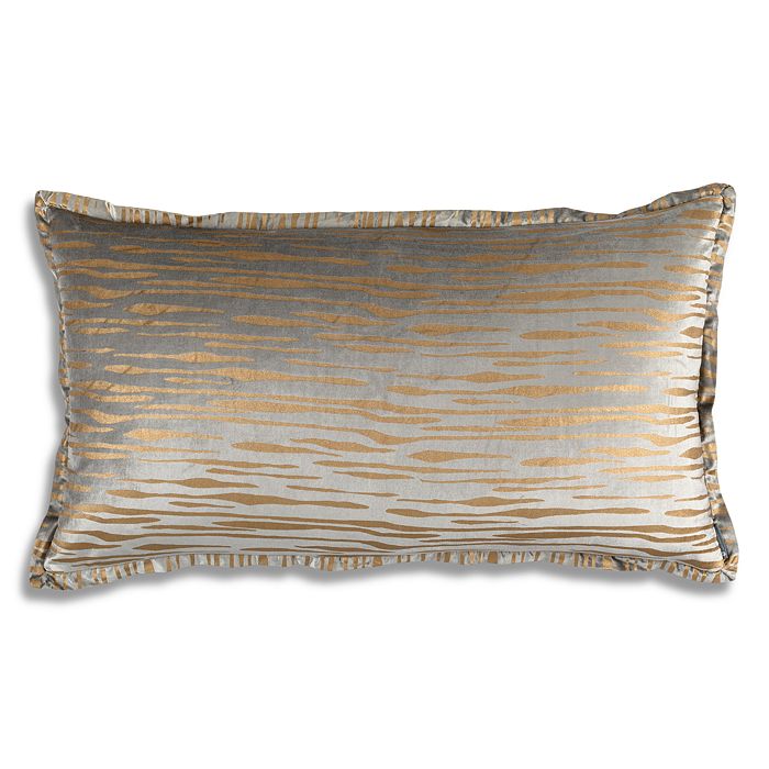 Lili Alessandra Zara King Pillow In Light Gray/gold