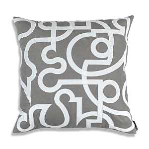 Lili Alessandra Geo Square Pillow In Light Gray/white
