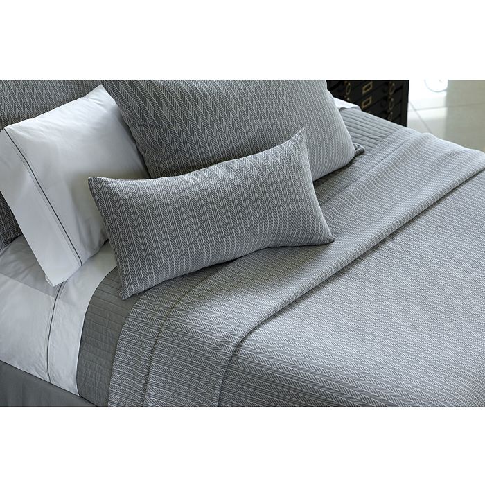 Shop Lili Alessandra Chevron Blanket, King In Gray/white
