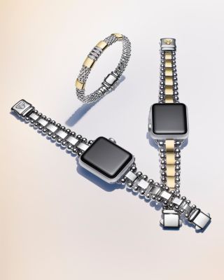 Sterling Silver & 18K Yellow Gold Caviar Diamond Link Bracelet