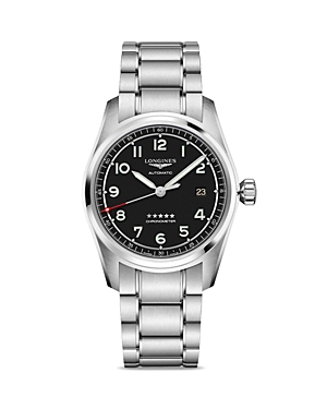 Longines Spirit Watch, 40mm In Black/silver