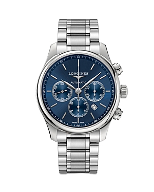 Longines Master Chronograph, 44mm In Blue/silver