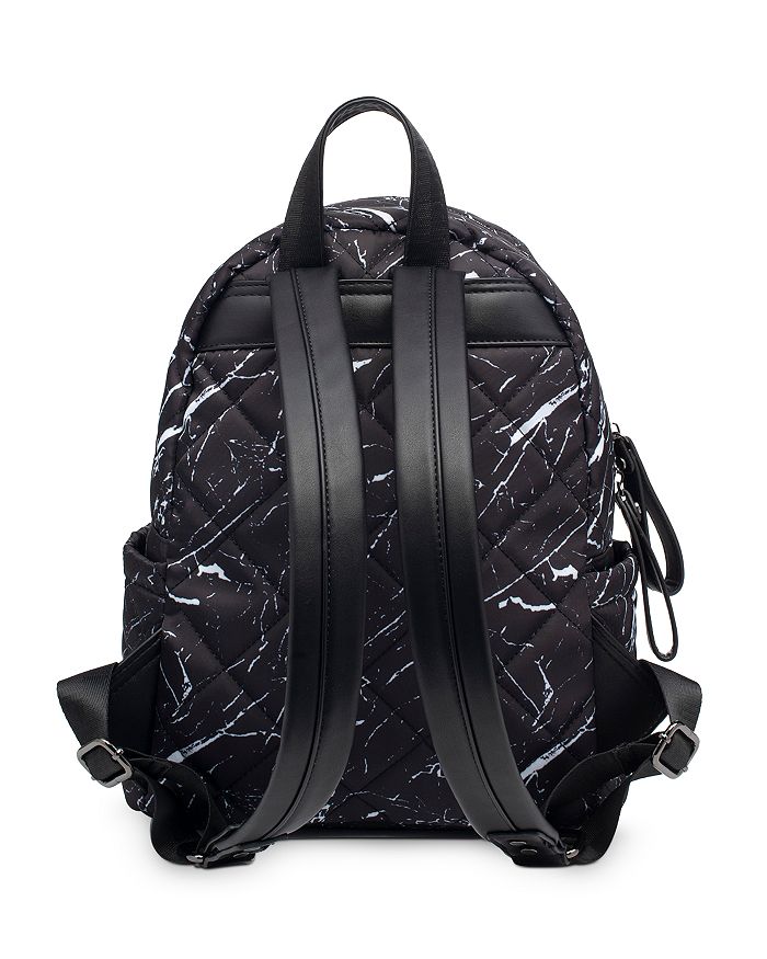 Sol & Selene Mini Motivator Quilted Nylon Backpack In Black Marble