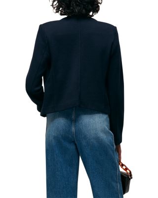 Collarless Jersey Jacket