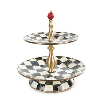 Mackenzie-Childs - Courtly Check Enamel Two-Tier Sweet Stand