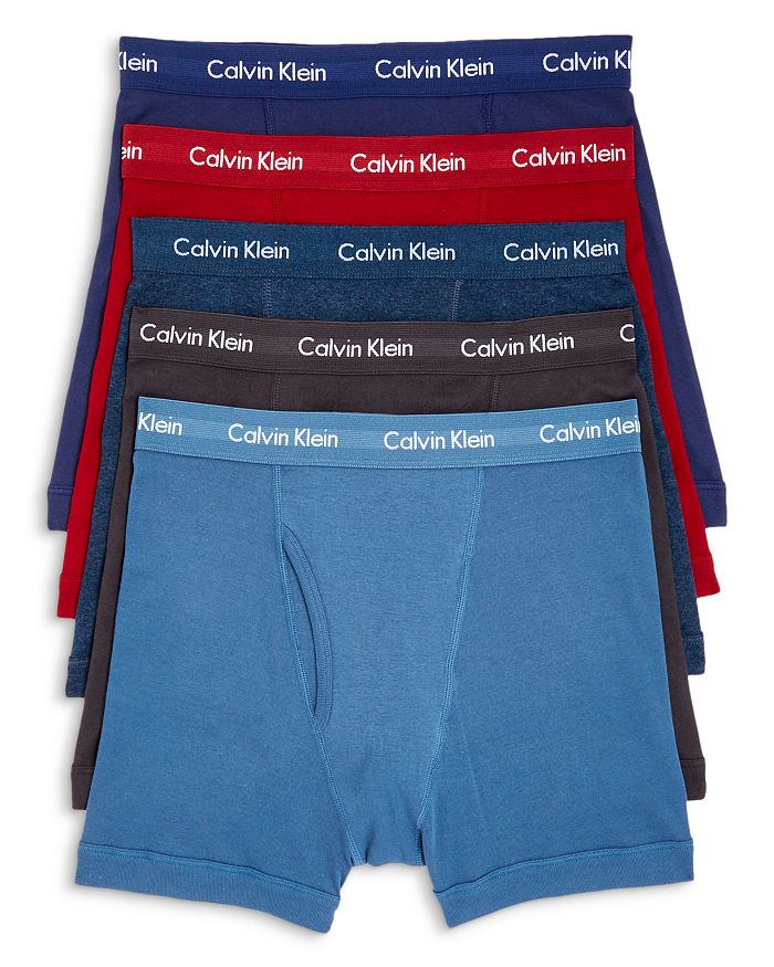 Calvin Klein Boxer Briefs - Pack Of 5 In Laquer, Phantom, Riverbed Heather, Riverbed, Chino