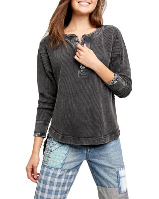 Free People - Fall For You Cotton Henley Top
