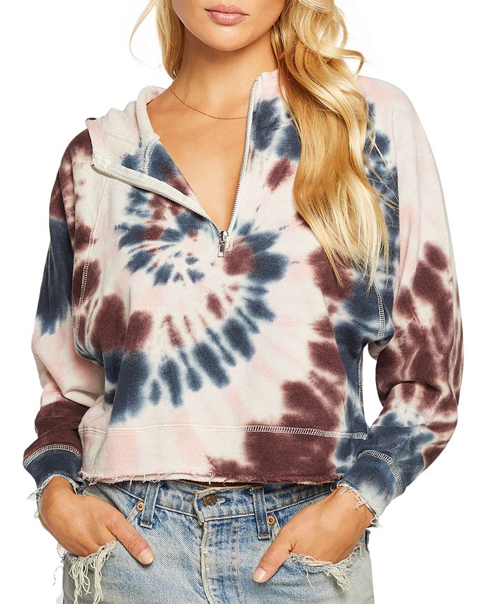 CHASER DISTRESSED TIE DYED HOODIE,CW8546-TIE