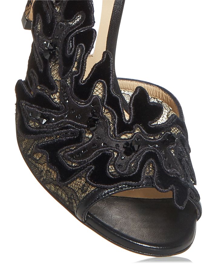 JIMMY CHOO WOMEN'S LUCELE 100 FLORAL ANKLE STRAP HIGH HEEL PUMPS