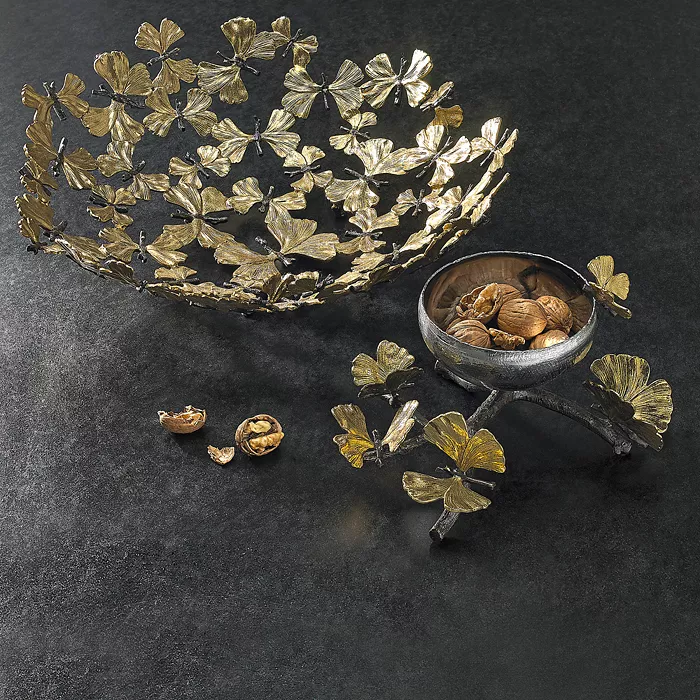 Shop Michael Aram Butterfly Ginkgo Centerpiece Bowl In Gold