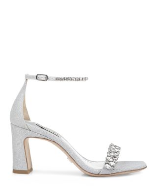 silver evening shoes