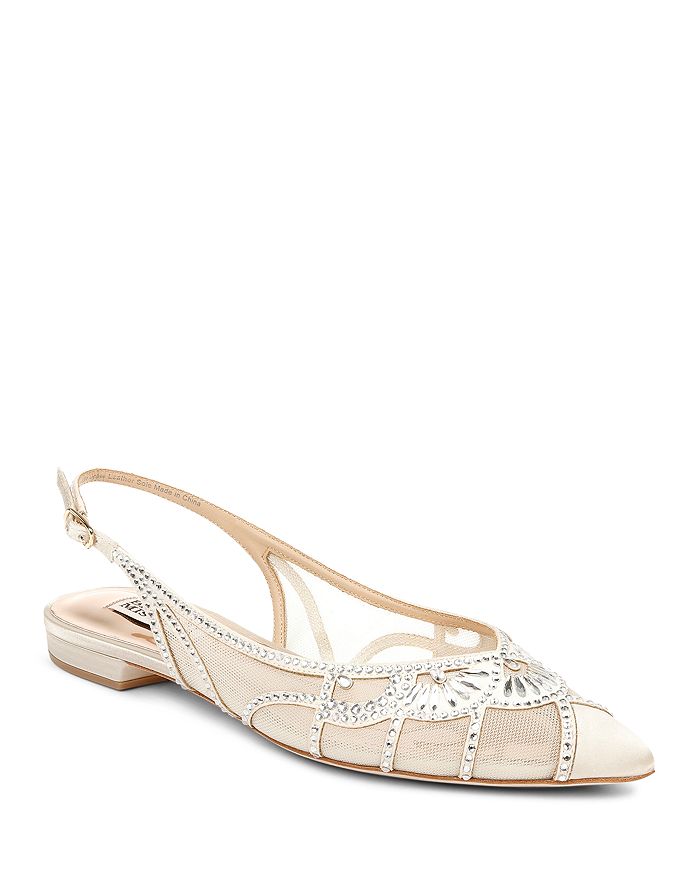Badgley Mischka Women's Hanna Embellished Slingback Flats | Bloomingdale's