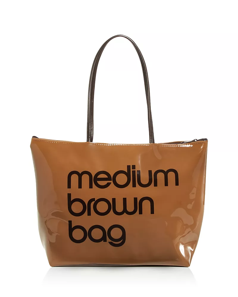 Bloomingdale's Zip Top Medium Brown Bag - Exclusive