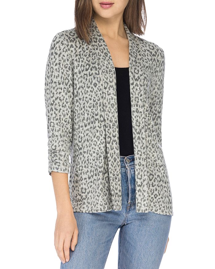 B Collection by Bobeau Leopard Print Cardigan | Bloomingdale's