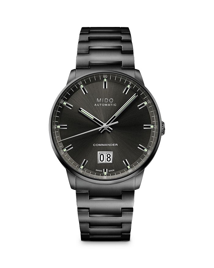Shop Mido Commander Big Date Watch, 42mm In Anthracite