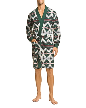 Polo Ralph Lauren Fleece Kimono Robe In Beacon Blanket Print