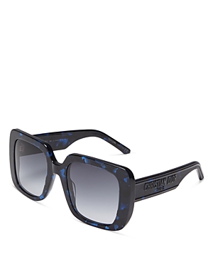 Dior Women's Square Sunglasses, 55mm In Havana Blue/blue Gradient
