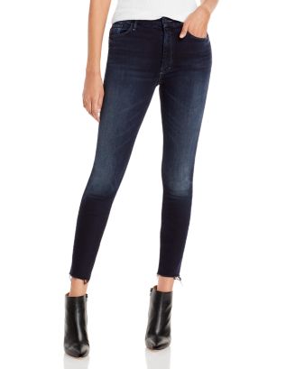 MOTHER The Looker High-Rise Ankle Fray Skinny Jeans in Last Call ...