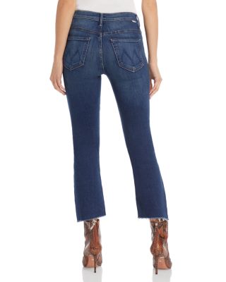 MOTHER The Insider Crop Step Fray Flared Jeans in Sweet And Sassy