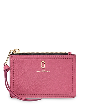 Marc Jacobs Top Zip Small Leather Wallet In Dusty Ruby