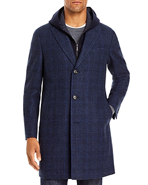 Cardinal Of Canada Wool-Cashmere Regular Fit Topcoat With Hooded Bib