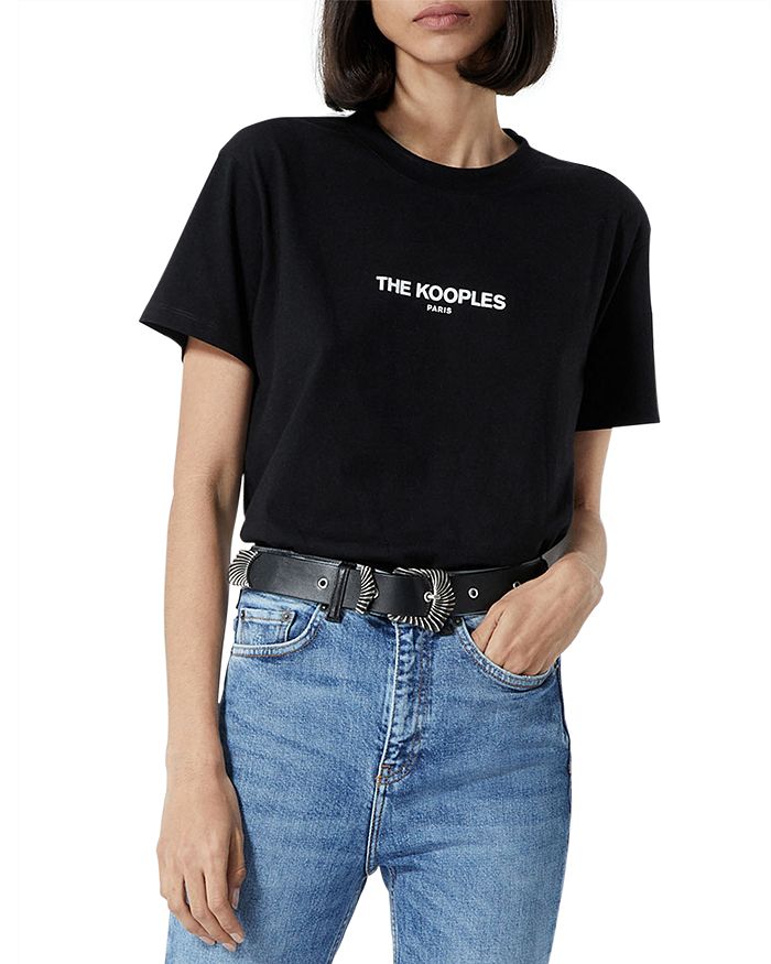The Kooples Logo T Shirt In Black