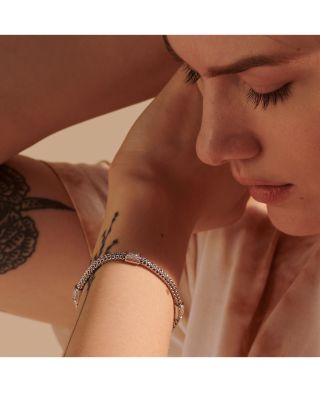 Sterling Silver Classic Diamond Pav&eacute; Station Chain Bracelet