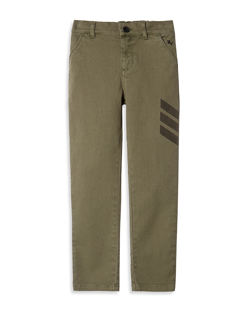 Zadig & Voltaire Teen Theo Chevron-print Trousers In Vert