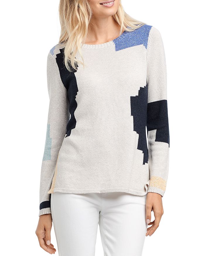 Nic And Zoe Nic+zoe Easy Pieces Sweater In Blue Multi