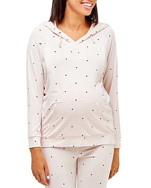 Shop Nom Maternity Simone Maternity Hoodie In Dots