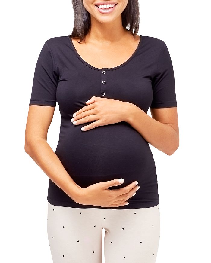Shop Nom Maternity Rhys Nursing Maternity Pajama Top In Black