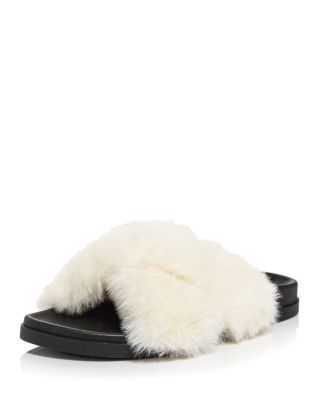 slide on slippers with fur