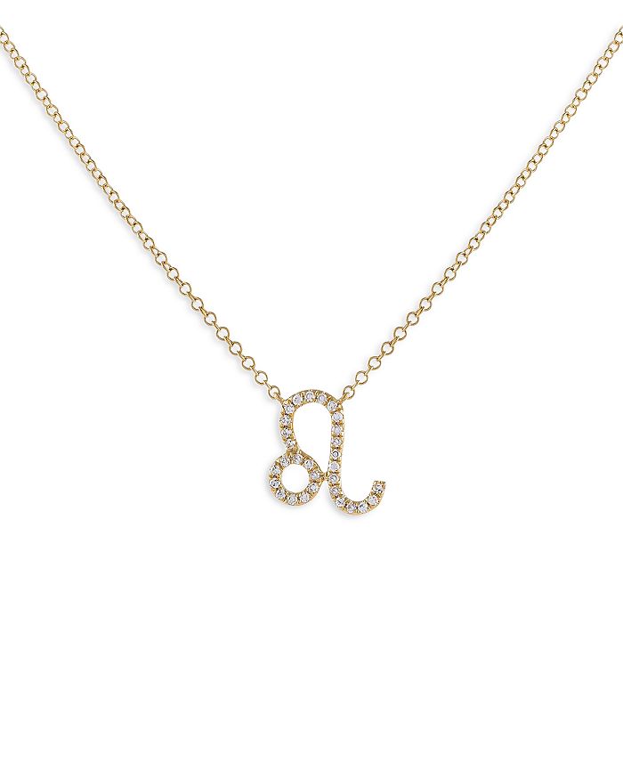 Adinas Jewels Pave Leo Pendant Necklace, 16-18 In Gold