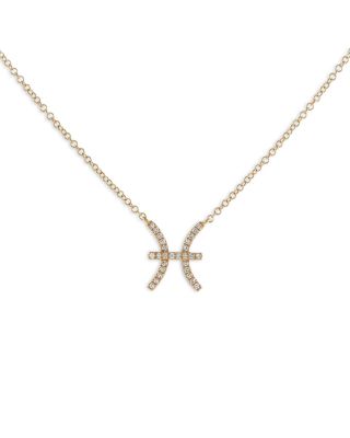 Adinas Jewels Pave Pisces Pendant Necklace, 16-18