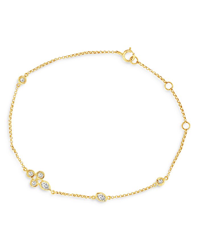 Bloomingdale's Diamond Station Bracelet In 14k Yellow Gold, 0.30 Ct. T.w. - 100% Exclusive In White/gold