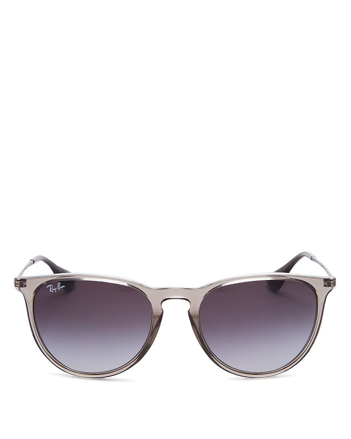 Ray Ban Ray-ban Unisex Erika Classic Round Sunglasses, 54mm In Shiny Transparent Gray/gray Gradient Dark Gray