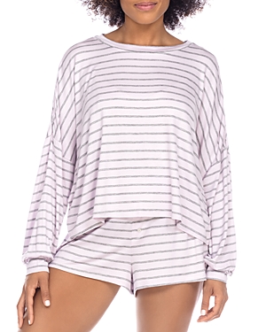 Honeydew Intimates All American Long Sleeve Shortie Pajamas In Stardust Stripe