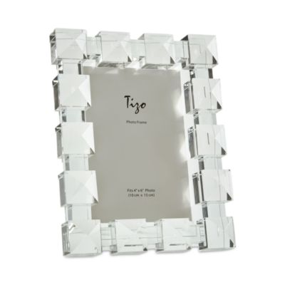 Crystal Glass Diamond Picture Frame, 5" x 7"