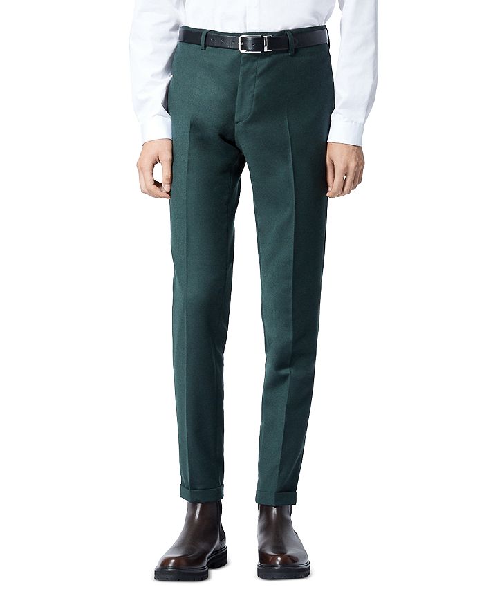 The Kooples Dark Green Wool Suit Pants | Bloomingdale's