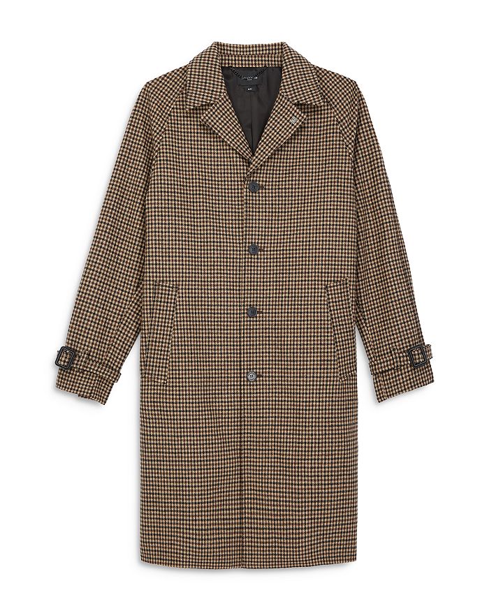 THE KOOPLES TWEED HOUNDSTOOTH OVERCOAT,HMAN21029K