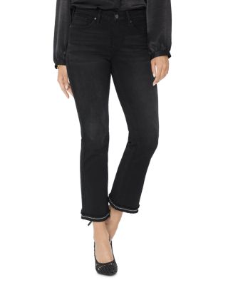 embellished hem jeans