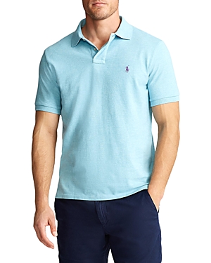 Polo Ralph Lauren Custom Slim Fit Mesh Polo Shirt In Watchhill Blue Heather
