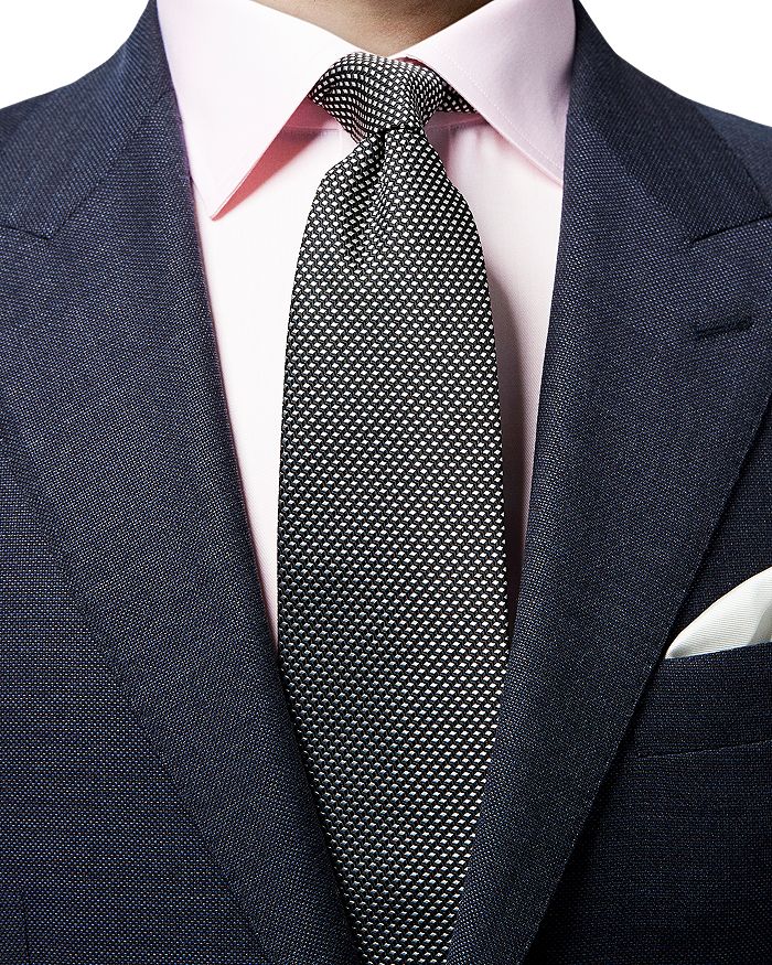 Shop Eton Geometric Silk Classic Tie In Black