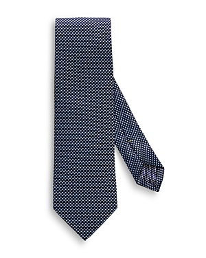 Shop Eton Geometric Silk Classic Tie In Navy