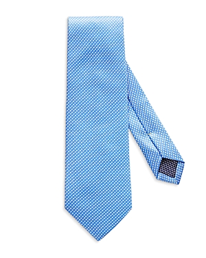 Shop Eton Geometric Silk Classic Tie In Blue