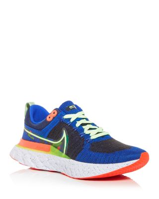 Nike Men's React Infinity Flyknit Low Top Running Sneakers In Obsidian/bright Orange