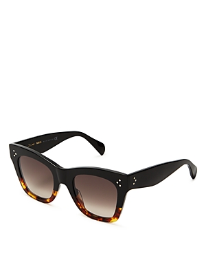 Shop Celine Cat Eye Sunglasses, 50mm In Black/orange Gradient
