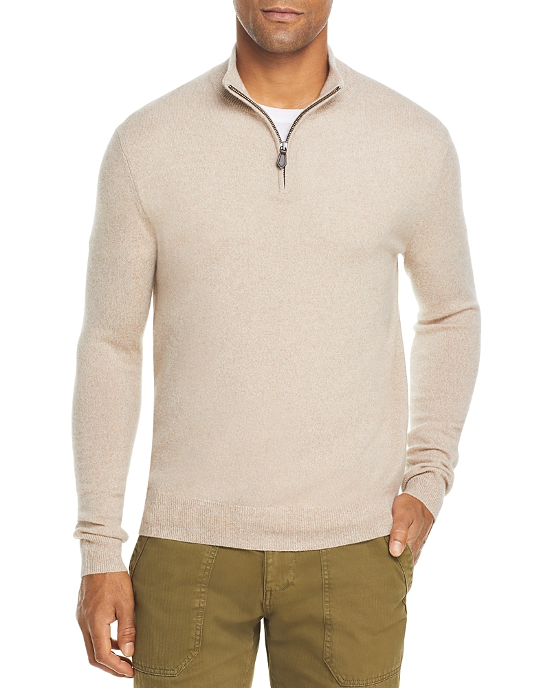 The Men's Store at Bloomingdale's Oatmeal Cashmere Half-Zip Sweater - Exclusive